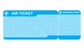 Airplane ticket blank space. Blue boarding pass coupon. Detailed blank of plane ticket. Royalty Free Stock Photo